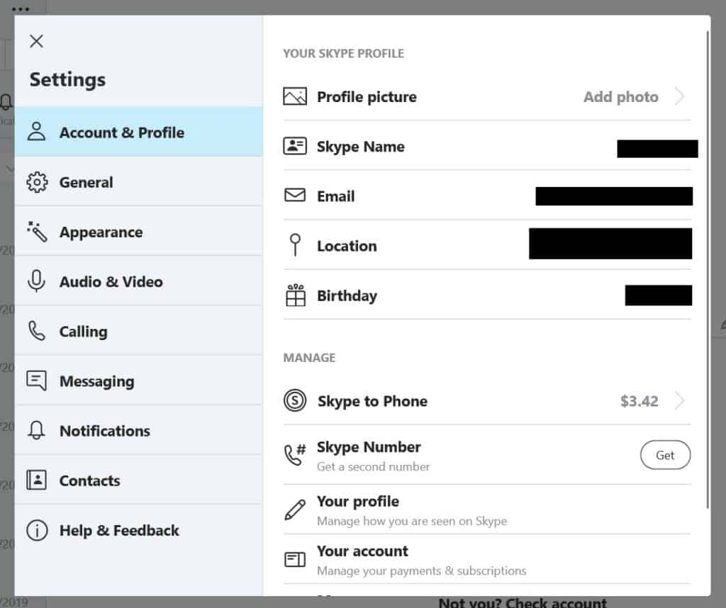 skype settings