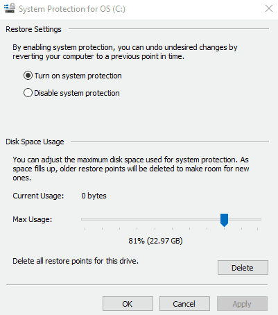 System restore