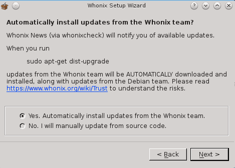 whonix workstation set up repositories