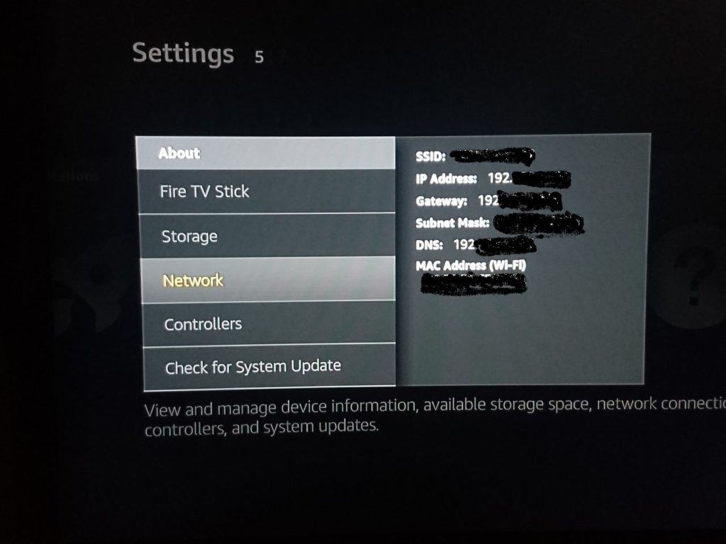 Fire Stick IP 주소
