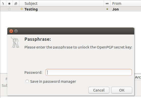 Ubunturead encrypted email