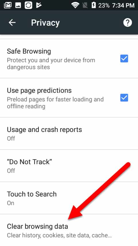 android clear cookies data