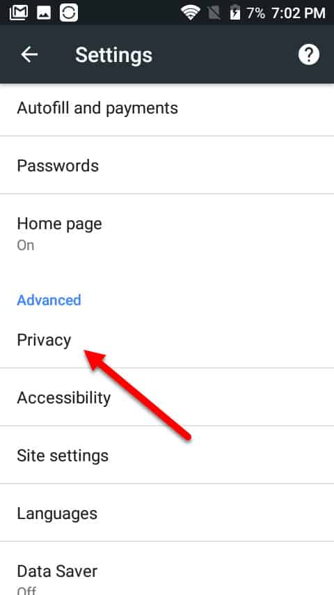 privacy android cookies