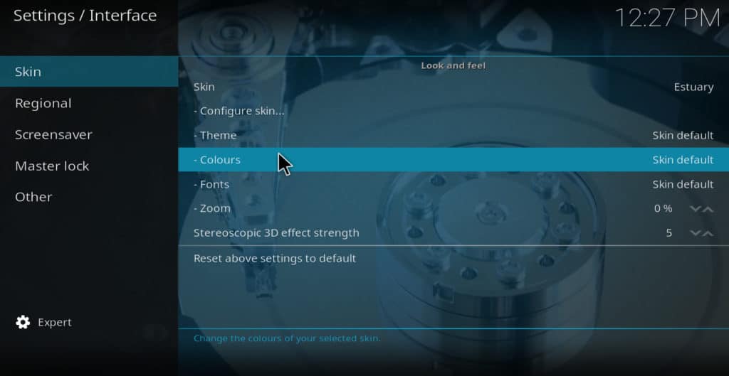 Kodi change colors step 2