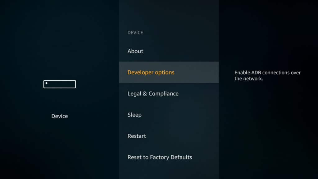 firestick vpn 개발자 옵션