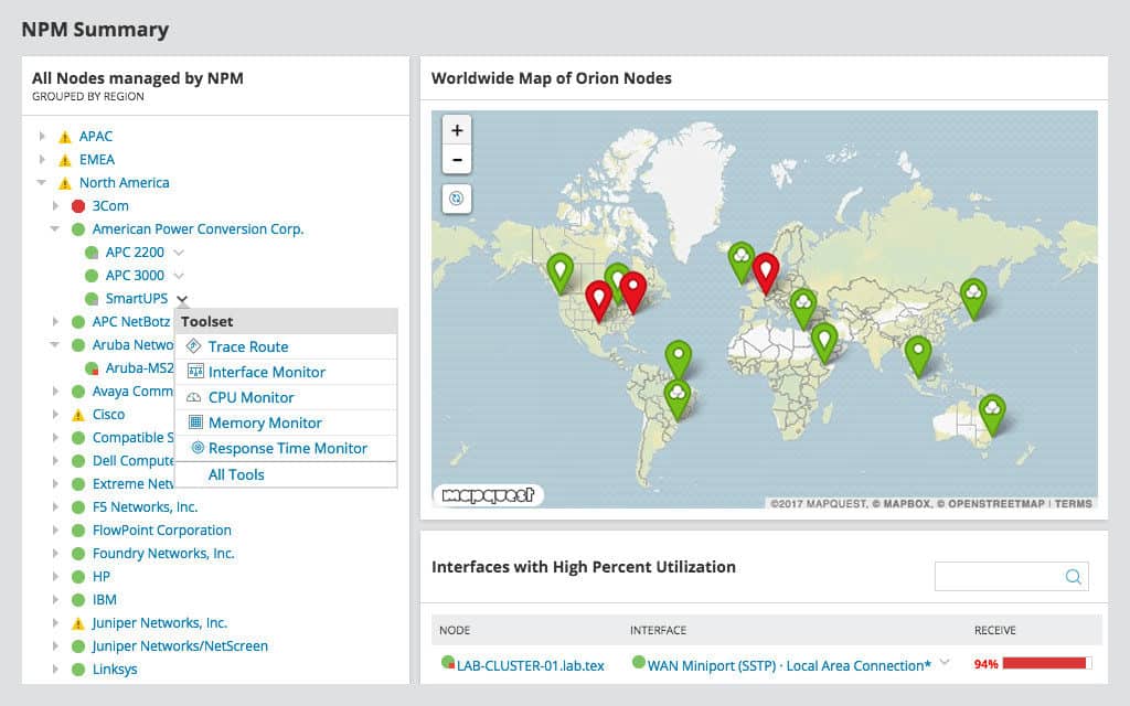 SolarWinds Network Performance Monitor image