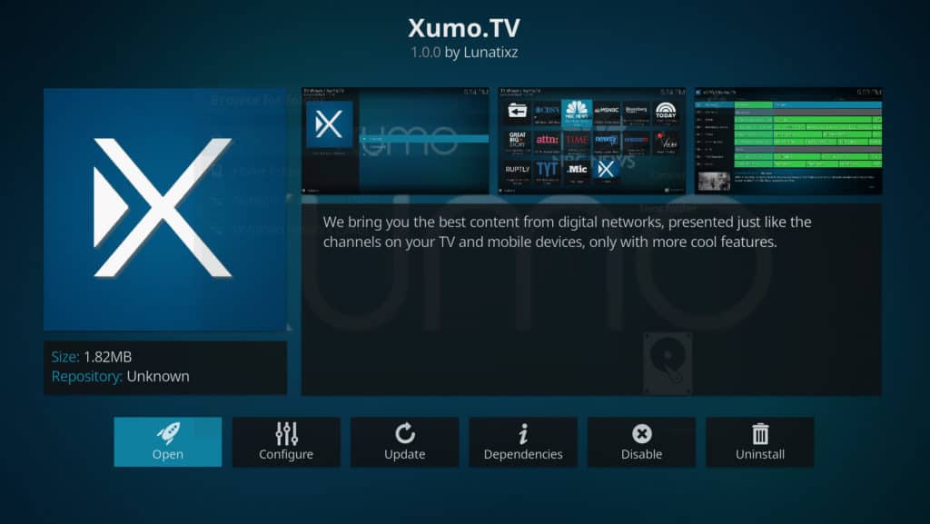 Xumo kodi TV addons addons