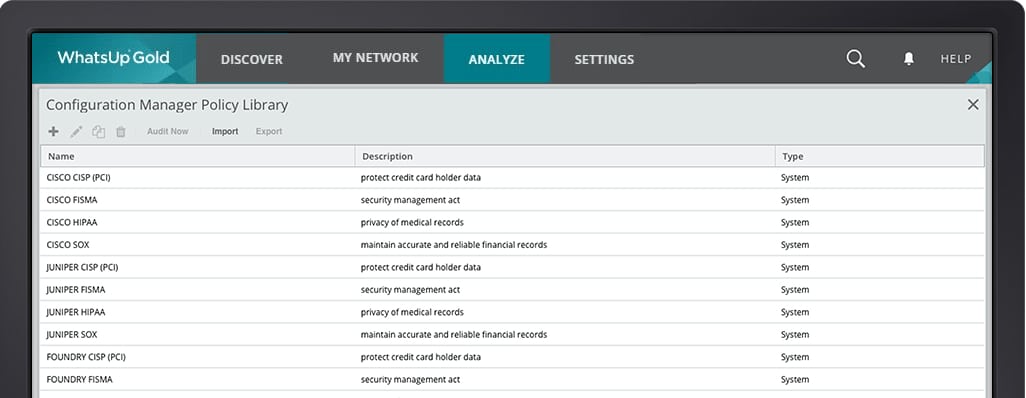 Progress WhatsUp Gold Configuration Policy Library