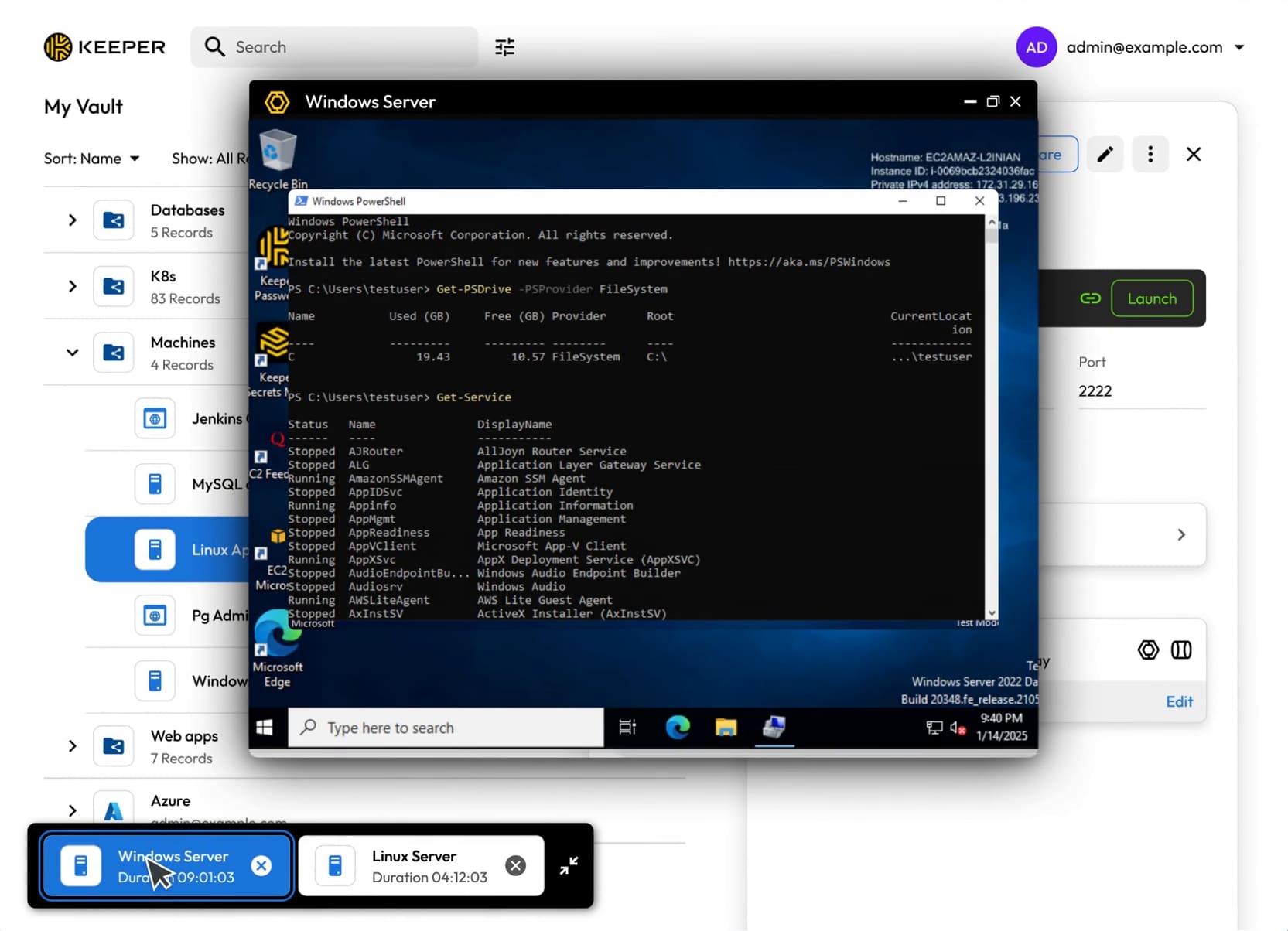 Keeper business password manager vault