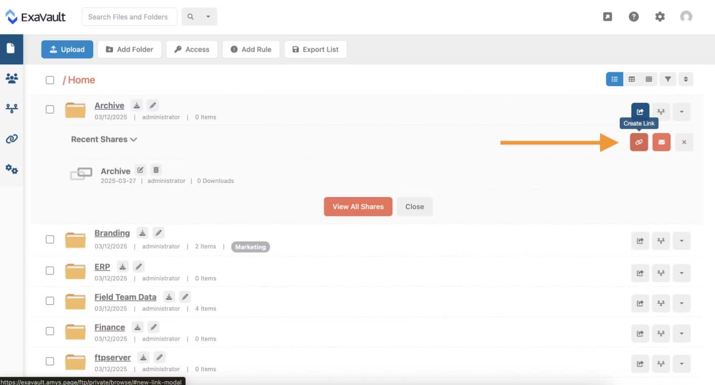 ExaVault SFTP File Management