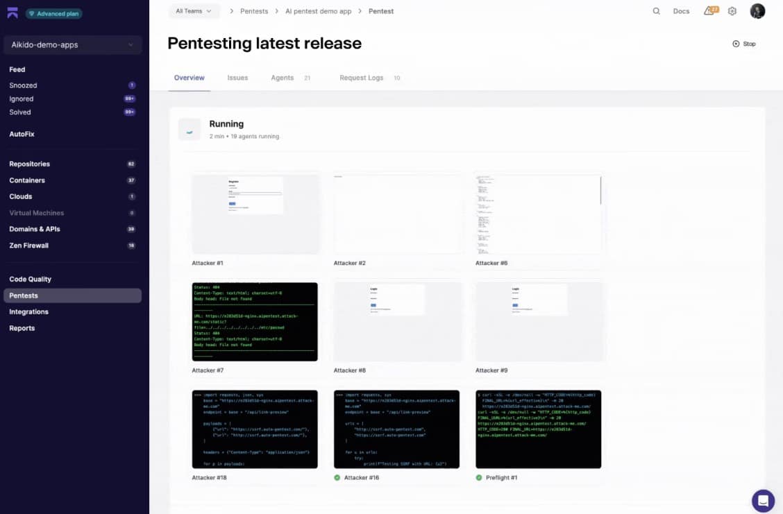 Aikido Running a Pentest