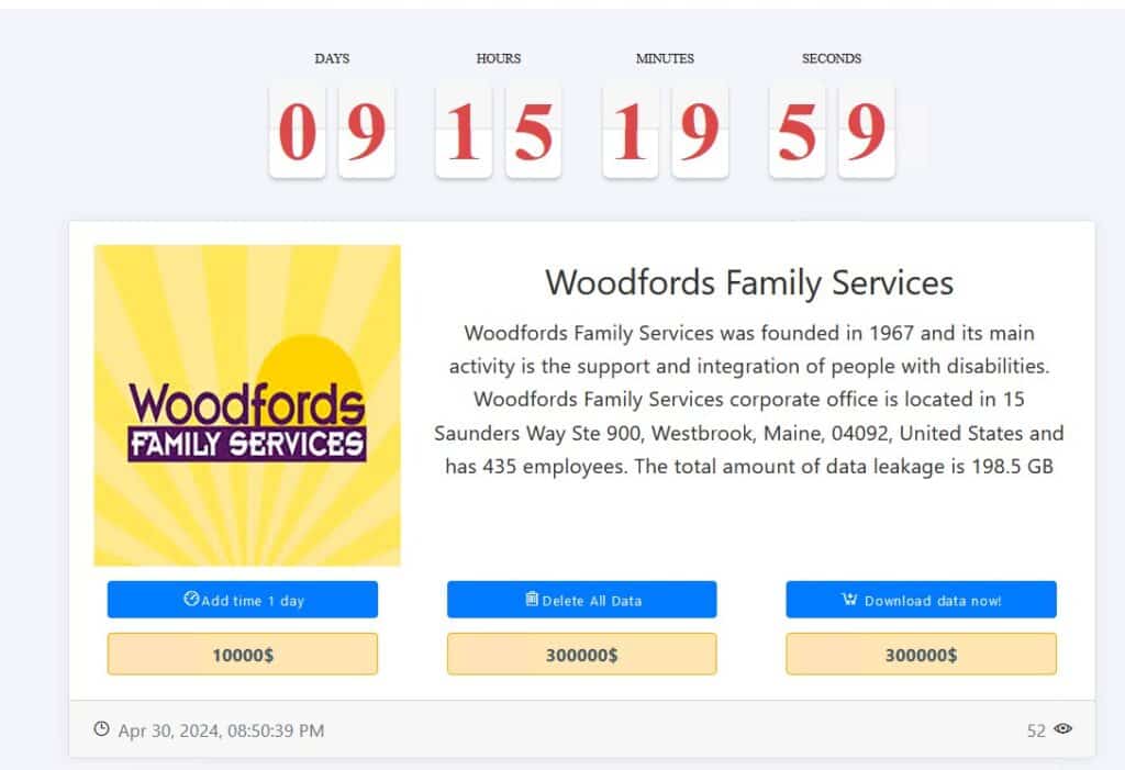 woodfords ransomware