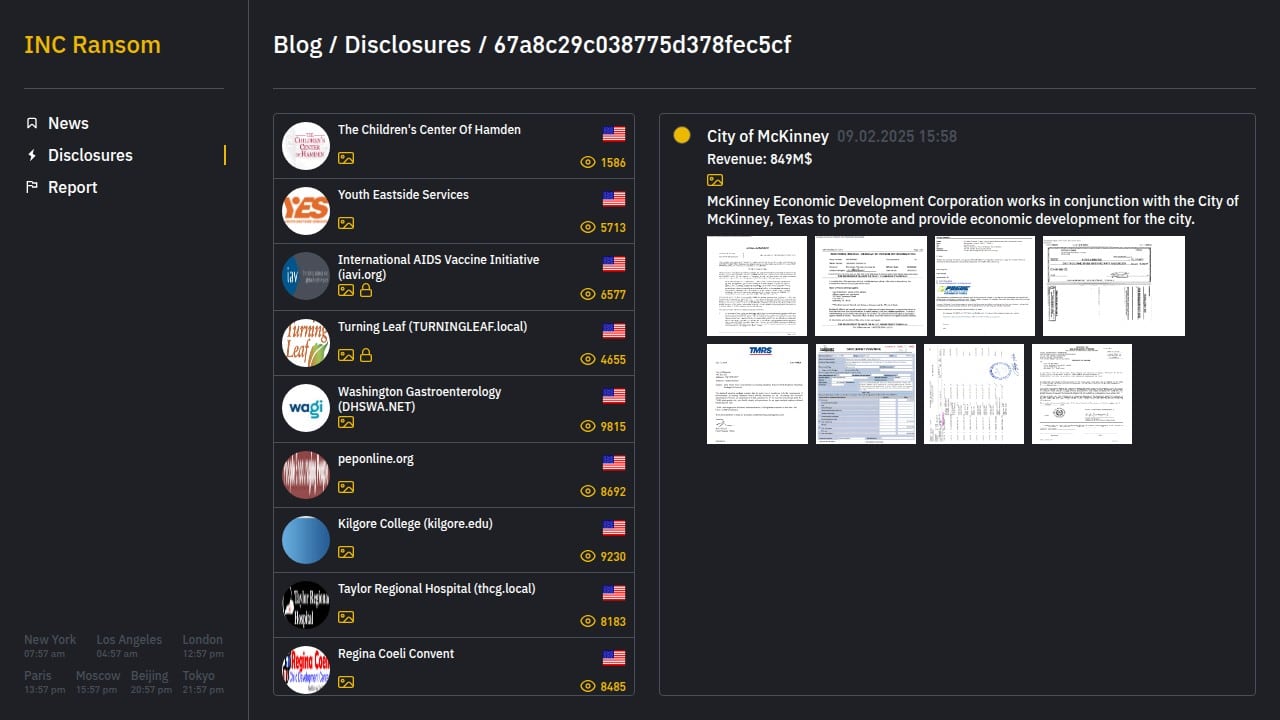 City of McKinney - INC ransomware claim