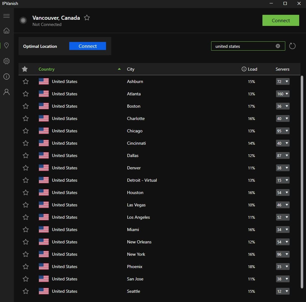 US Servers IPVanish