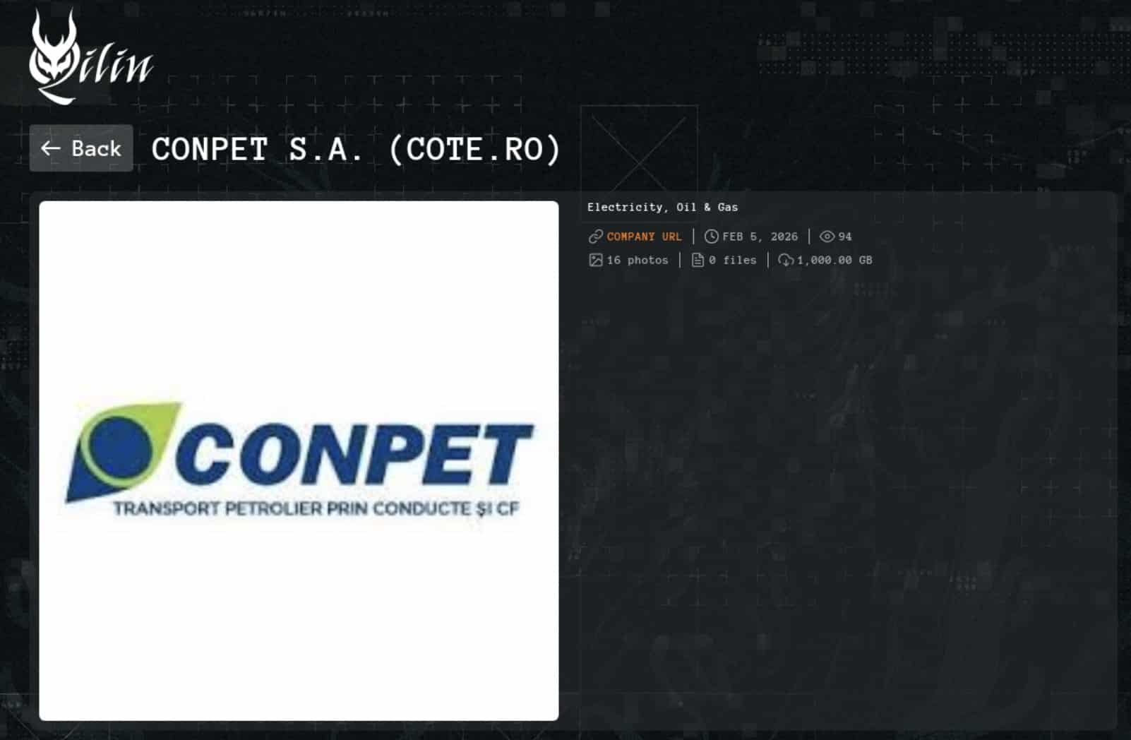 CONPET S.A. is added to Qilin's data leak site